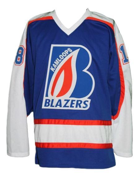Pickell  18 kamloop blazers retro hockey jersey blue   1