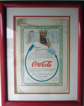 Original Circa Early 1930's Coca Cola Framed Advertisement 5 Cent - $500.00
