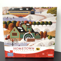MEGA Puzzles Hometown Collection Winter Landscape Puzzle 1000 Pc COMPLETE - $7.91