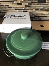 PARINI Round Baker with Lid Green in oven Cookware pot 8&quot; NEW in Origina... - $18.50