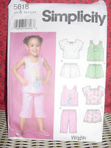 Simplicity #5618 GirlsTops,Shorts and Pants sizes 1/2, 1, 2, 3, 4 - $4.00