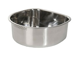 Kitchen Flower Stainless Steel Basin Dishpan Dish Washing Bowl Sink Basket (D)