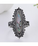 Hot Sale Bohemia  Vintage Rings for Women Luxury Inlaid Big Rainbow Stone Rings  - $9.43