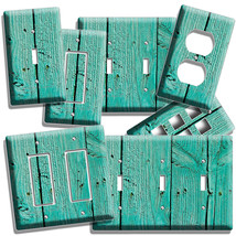 RUSTIC GREEN PAINTED CRACKED WOOD LIGHT SWITCH WALL PLATE OUTLET COUNRY ... - $14.44+