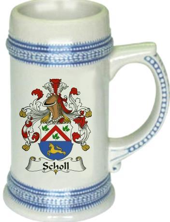 scholl coat of arms stein / family crest tankard mug