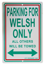 Wales - 12&quot; x 18&quot; Plastic Parking Sign - $7.14