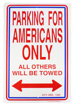 USA - 12&quot; x 18&quot; Plastic Parking Sign - $7.14