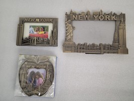 3 New York Skyline Gold Copper Picture Photo Frame New Twin Towers, Empi... - $14.69