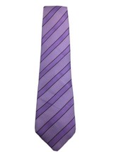 Paul Smith London Tie Purple Black Striped 100 Silk Handmade - $40.86