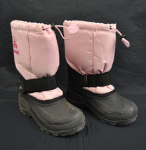Kamik Rocket Light Pink Insultated Lined Winter Snow Rain Boots 1 Kids Youth - $41.76