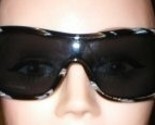 New Womens Valentino Sunglasses Shield Black & Horn Crystals - £137.04 GBP