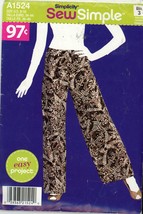 Simplicity A1524 Sew Simple Pull on Pants Size 14 - cut - $4.00