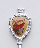 Collector Souvenir Spoon USA Illinois Northern Cardinal Violet Emblem - $2.99