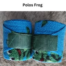 Horse Wraps Polos Fleece Turquoise with Frogs Set of 2 USED image 2