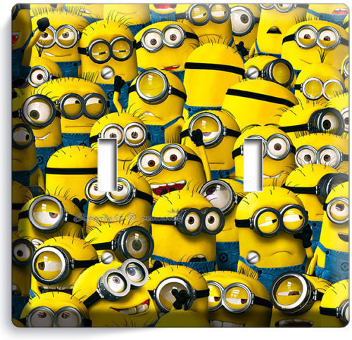 cute funny yellow minions kevin double light switch plate boys kids child room