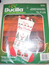 Bucilla Christmas Heirloom counted Cross Stitch Stocking with Beading New   - $8.99