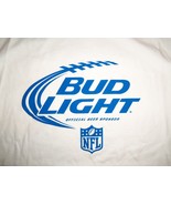 NFL Bud Light Official Beer Sponsor NFL Football White Graphic Print T S... - $15.91