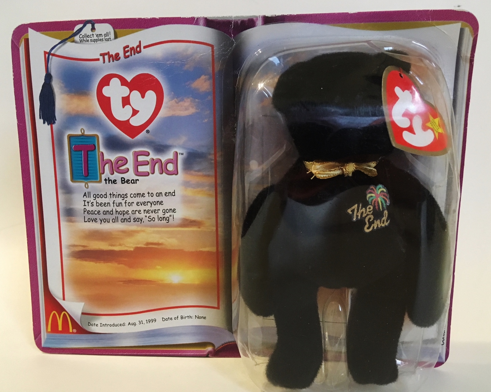 Primary image for TY The End Bear Teenie Beanie Babies McDonalds Collectible Plush Toy 
