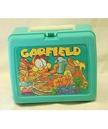 Garfield Teal Lunch Box Lunchbox Jim Davis No Thermos Vintage 1978 USA - $19.79