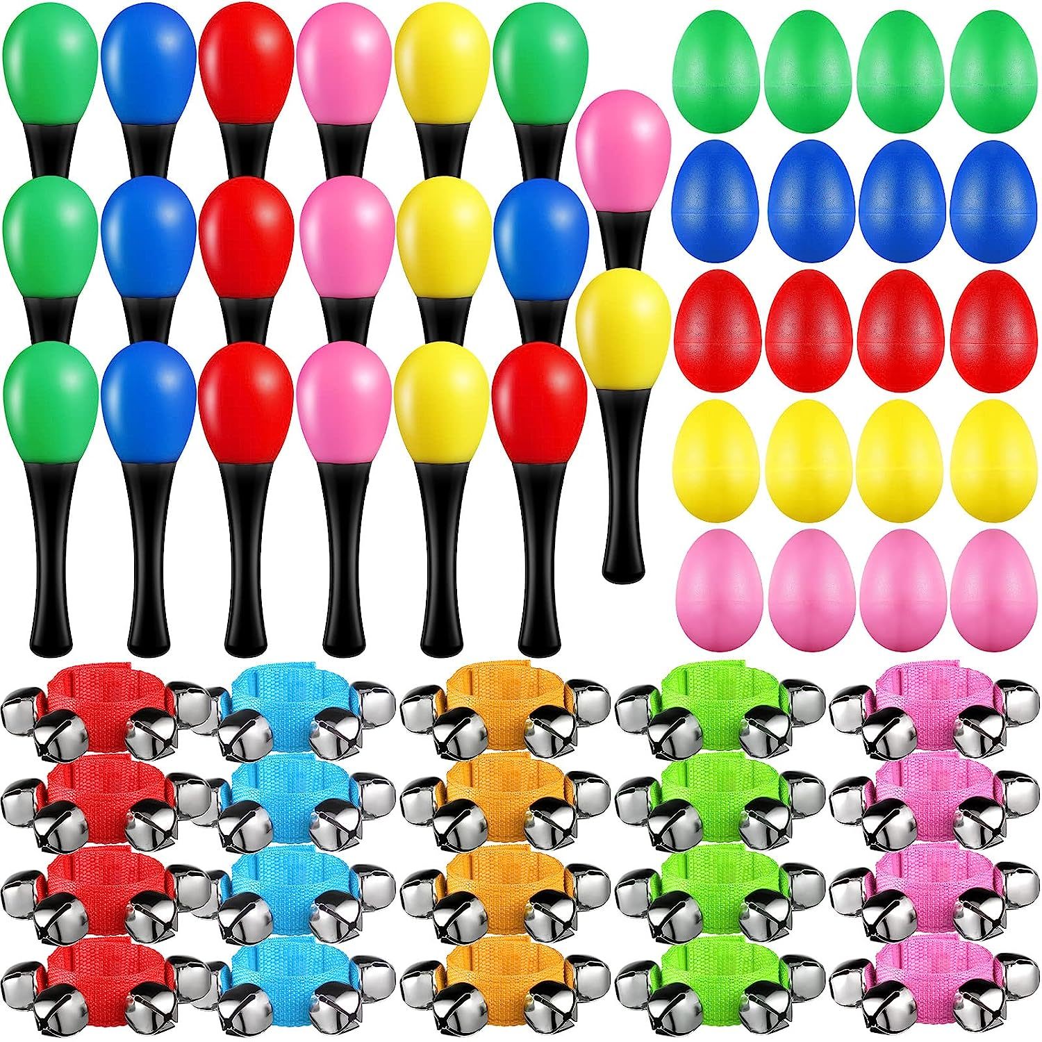 18pcs Egg Shakers Plastic Egg Music Shakers for Kids Maracas Eggs  Percussion Toys 