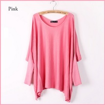 Many Colors Oversized Comfy Pull Over Knitted Long Tunic Batwing Sleeved Sweater image 7