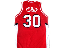 Stephen Curry Custom Davidson College Wildcats Basketball Jersey Red Any Size image 5