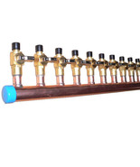 1 1/2&quot; Copper Manifold 1/2&quot; Crimp Fitting (With or W/O Valve) 2 Loops-12... - $41.96+