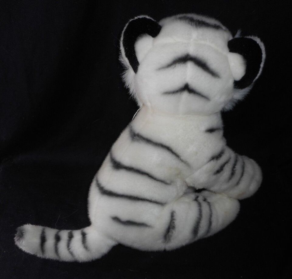 14 Big Aurora Miyoni White And Black Striped Tiger Cub Stuffed Animal