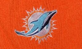 Miami Dolphins Chenille Scarf Glove Gift Set Orange White Aqua Dolphin image 3
