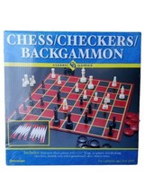 Pressman Chess Checkers Backgammon Classic Games Combination - $18.80