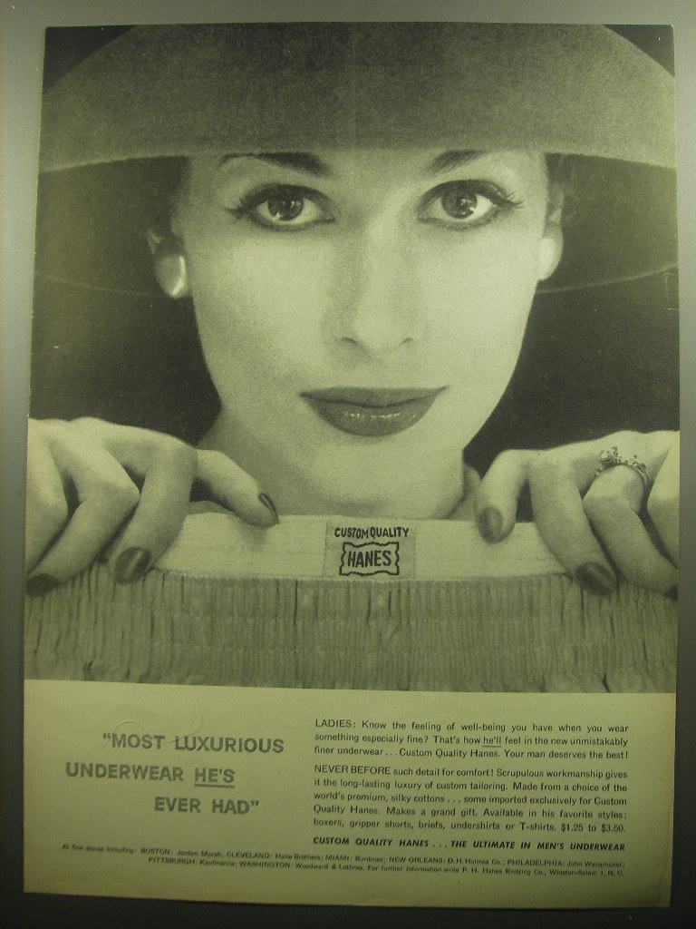 1958 Hanes Underwear Ad Most luxurious underwear he's ever had 198089