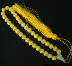 Free Shipping -  Natural yellow jade Meditation Prayer Beads charm Bracelet - $20.00