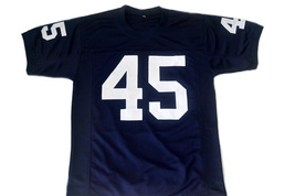 Ruettiger #45 Rudy Movie Never Quit Football Jersey Navy Blue Any Size image 5