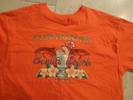 CLUB PARADISE BONITA BEACH FLORIDA ORANGE BEACH TSHIRT ADULT L FREE US S... - $17.69