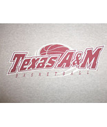 NCAA TAMU Texas A&amp;M University Aggies Basketball Gray 90/10 Graphic T Sh... - $18.88