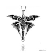 Sterling Silver Celtic Dragon Pendant, 2 1/8 in  - $143.63