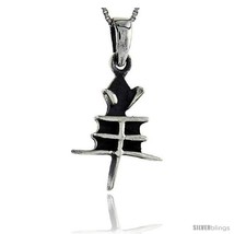 Sterling Silver Chinese Character for the Year of the GOAT Horoscope Charm, 1  - $50.45