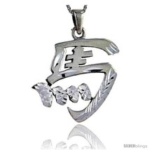 Sterling Silver Chinese Character for MA Family Name Charm, 1 3/8 in  - $74.74