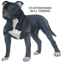 Amazing Custom Dog Portraits[Staffordshire Bull Terrier] Embroidered Iron On/Sew - $12.86