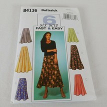 Butterick B4136 Sewing Pattern Skirts Six Ways Fast Easy Sz 8-10-12 Cut ... - $5.00