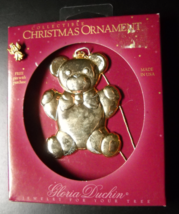 Gloria Duchin Christmas Ornament 1994 Teddy Bear Bowtied Angel Pin Original Box - $7.99
