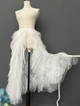 White Wedding Detachable Tulle Midi Skirt Wedding Photo Midi Layered Tutu Skirt 