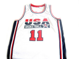 Karl Malone Team USA Custom Basketball Jersey White Any Size image 1