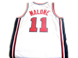 Karl Malone Team USA Custom Basketball Jersey White Any Size image 5