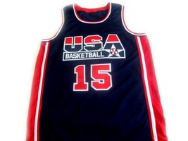 Magic Johnson #15 Team USA Basketball Jersey Navy Blue Any Size  image 1