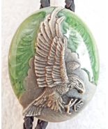 Vintage 1987 Siskiyou Buckle CO. Bolo Tie American Eagle Enamel Pewter - $34.95