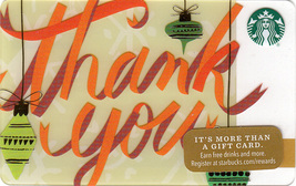 Starbucks 2016 Holiday Thank You Collectible Gift Card New No Value - $1.99