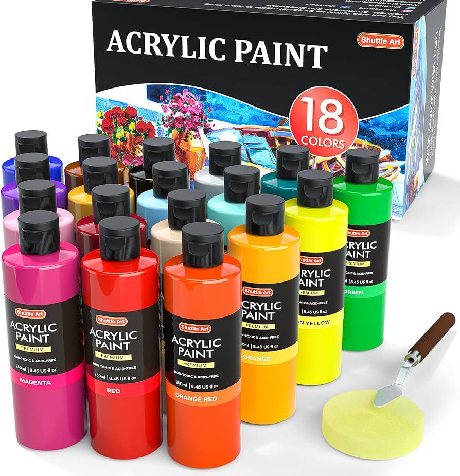 Chalk Paint Set for Furniture, 18 Colors Ultra Matte Finish Chalk Acrylic Craft Paint Kits (60 ml/2 oz) with 3 Brushes,Perfect for Furniture, Home