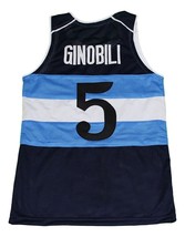 Manu Ginobili #5 Argentina New Men Basketball Jersey Navy Blue Any Size image 5