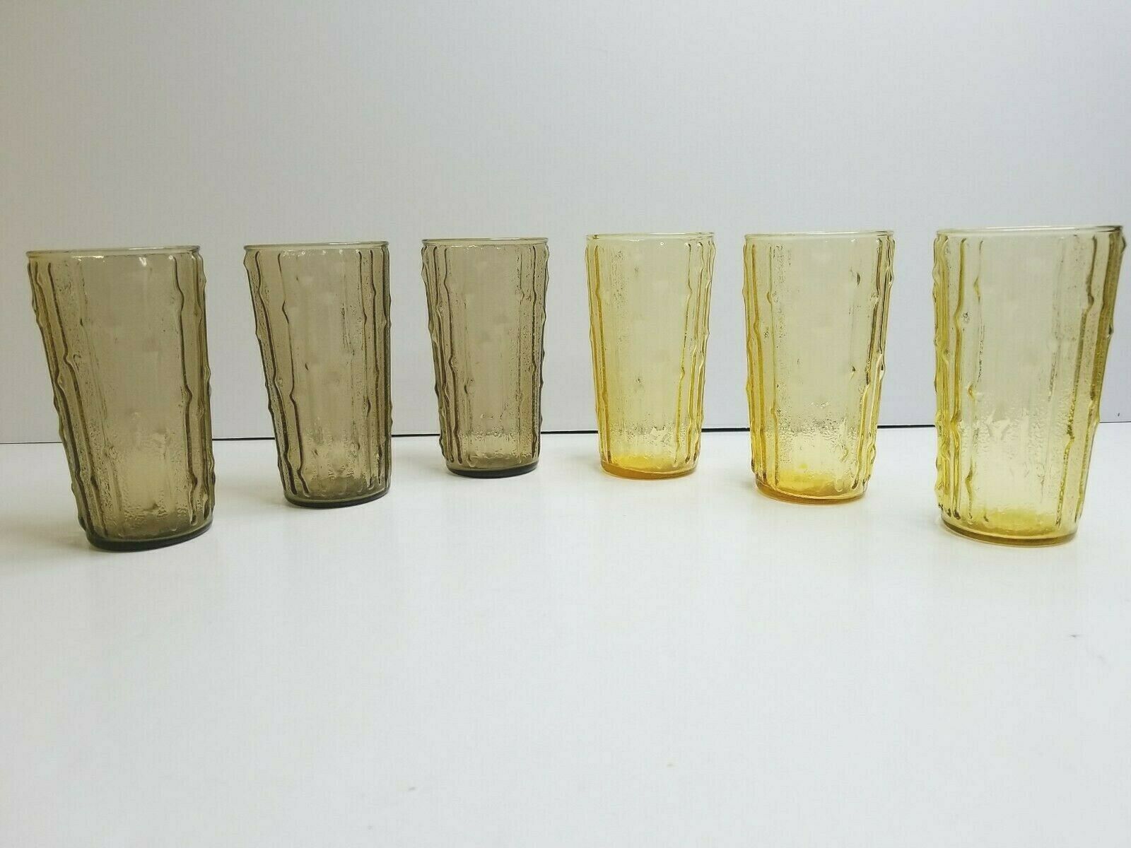 Vintage Anchor Hocking Tahiti Bamboo Avocado Green Tumblers - Ruby